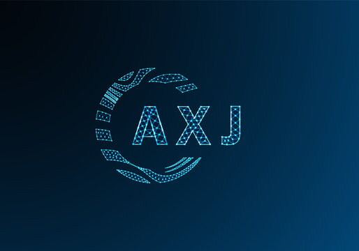 AXJ low poly letter logo vector design. AXJ lower poly logo design. AXJ unique low poly logo design.
