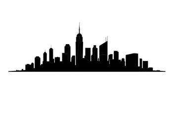 Obraz premium Cityscape silhouette, night, urban skyline, dark background, website header