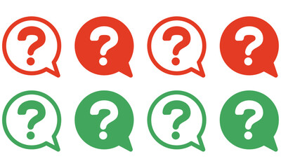 はてなマークと丸いふきだしのイラストセット