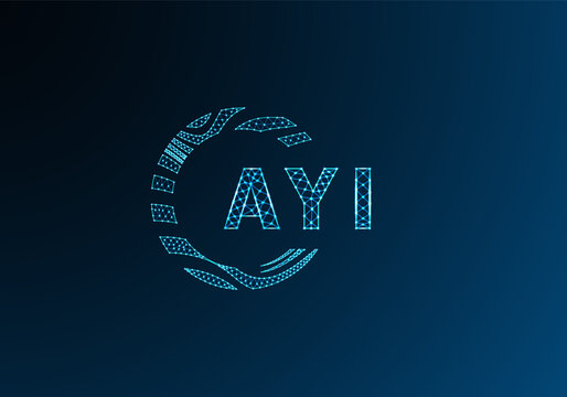 AYI low poly letter logo vector design. AYI lower poly logo design. AYI unique low poly logo design.