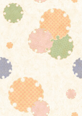 日本の伝統文様　雪輪　和風　七宝　麻の葉　業平菱　亀甲花菱