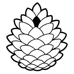 Minimalist Pine Cone Outline Illustration