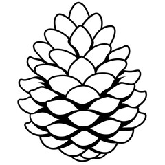 Minimalist Pine Cone Outline Illustration