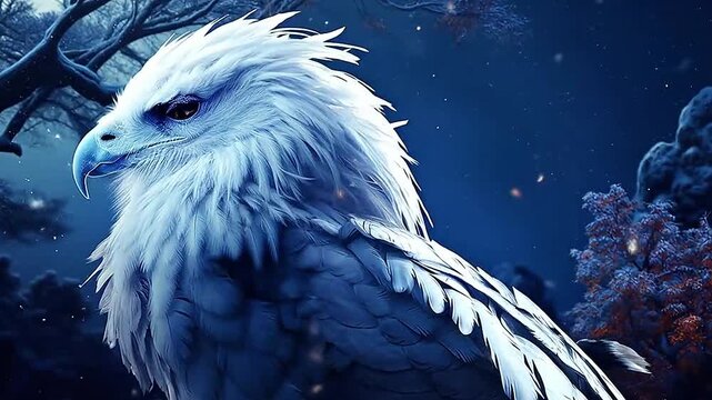 Galaxy Version of white griffin world ,ai generative