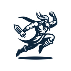 viking jump mascot logo vector illustration