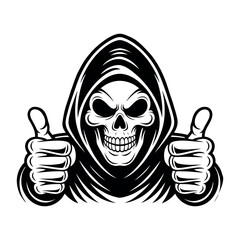 Grim Reaper Thumbs Up, Deadly Thumbs Up, Thumbs Up Skull