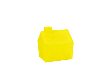 Minimal Yellow House Model on White Background