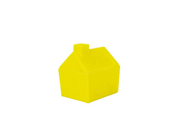 Minimal Yellow House Model on White Background
