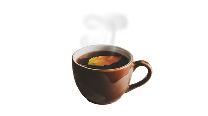 Obraz premium Seasonal Coffee Concept with Autumn Foliage