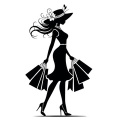 Fashionable women with diverse shopping bags, showcasing style and design