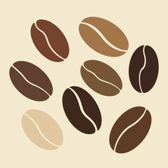 Obraz premium Coffee Beans Roasted Brown Flat Icon