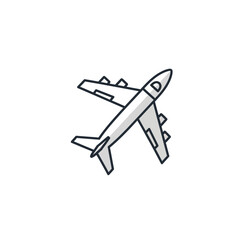 Simplified Airplane Icon for Travel and Transportation