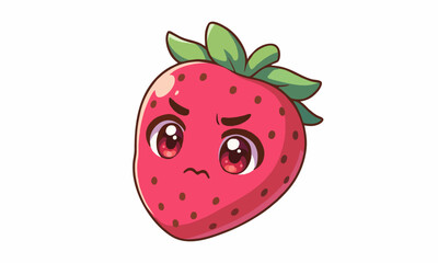Obraz premium Cute strawberry mascot cartoon illustration