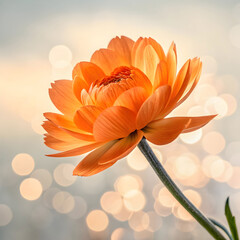 High-resolution image of a single orange flower in full bloom, with detailed petals and a clean, soft background, creating a fresh and vibrant look.