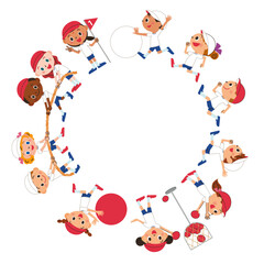 体育祭で色々な競技を楽しんでいる子供達