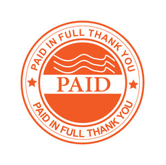 Obraz premium Orange Paid in Full Thank You Round Stamp Seal 