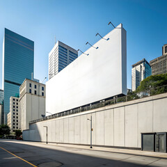 Large empty billboard on an urban building wall, clean and ready for an advertisement, standing out against the city background.