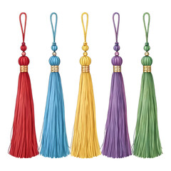 Five Colorful Tassels A Vibrant Collection
