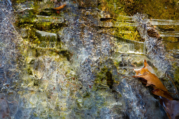 Abstract patterns in an ice formation in Bolton Notch, Connecticut.
