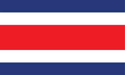 Nationall flag of Costa Rica. Vector illustration
