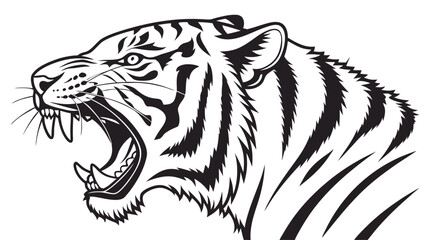 Roaring tiger head vector 