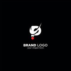 Unique Letter P Logo Concept with Swoosh Icon in Minimal Vector Design.