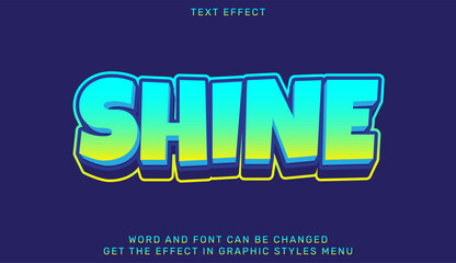 Bold shine text effect in vibrant gradient colors on dark background