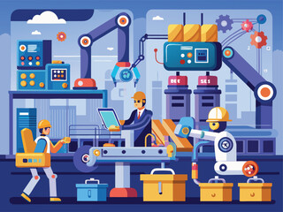 High Tech Production Line With Automation Tools