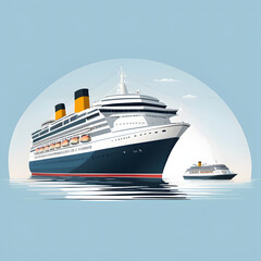 Obraz premium Voyage of Grandeur A Majestic Cruise Ship Ready for an Unforgettable Sea Adventure