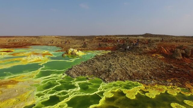 Unique geothermal landscape reveals vibrant colors and stunning formations in Ethiopia's Danakil Depression