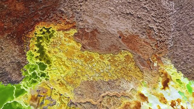 Unique geothermal landscape reveals vibrant colors and stunning formations in Ethiopia's Danakil Depression