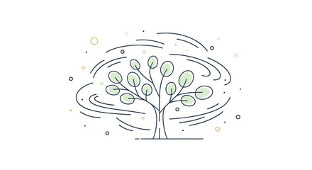 Illustrating the Resilience of Nature Amidst the Gusty Winds Symbolizing Strength and Adaptability of the Natural World