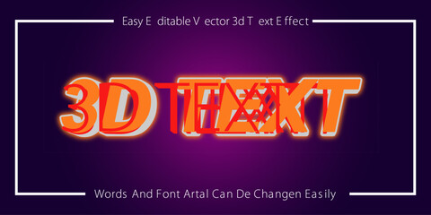 Editable text effect in glowing neon red and yellow style