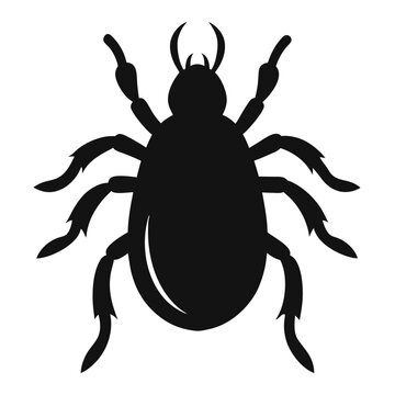 Depicts a tiny, detailed black mite vector illustration, perfect for scientific diagrams, educational resources, or design elements relating to insects, silhouette