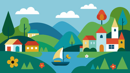 flower garden lake village art