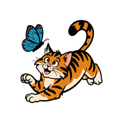 Cat mascot  with white background