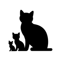 Cat silhouette with white background