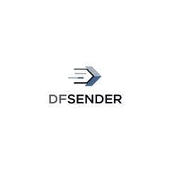 DF SENDER Logo Design Concept: Modern, Dynamic Arrow, Speed, Delivery, Forward, Transfer, Digital, Technology, Shipping, Logistics, Abstract, Corporate, Brand Identity