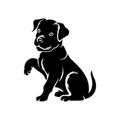 Cat silhouette with white background