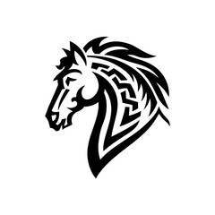 Horse silhouette with white background