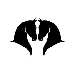 Horse silhouette with white background