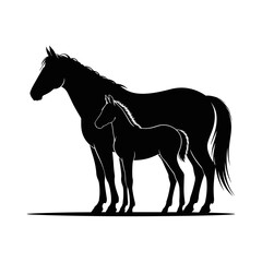 Horse silhouette with white background