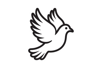 Dove silhouette vector.dove icon.Beautiful bird silhouette vector
