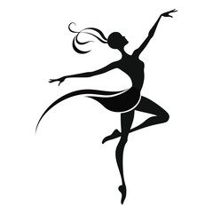 Elegant silhouette of a ballerina in a graceful pose capturing the essence of ballet and artistic movement © shamim