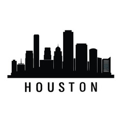 Fototapeta premium Iconic Houston skyline silhouette a classic representation of the vibrant Texas cityscape perfect for design projects
