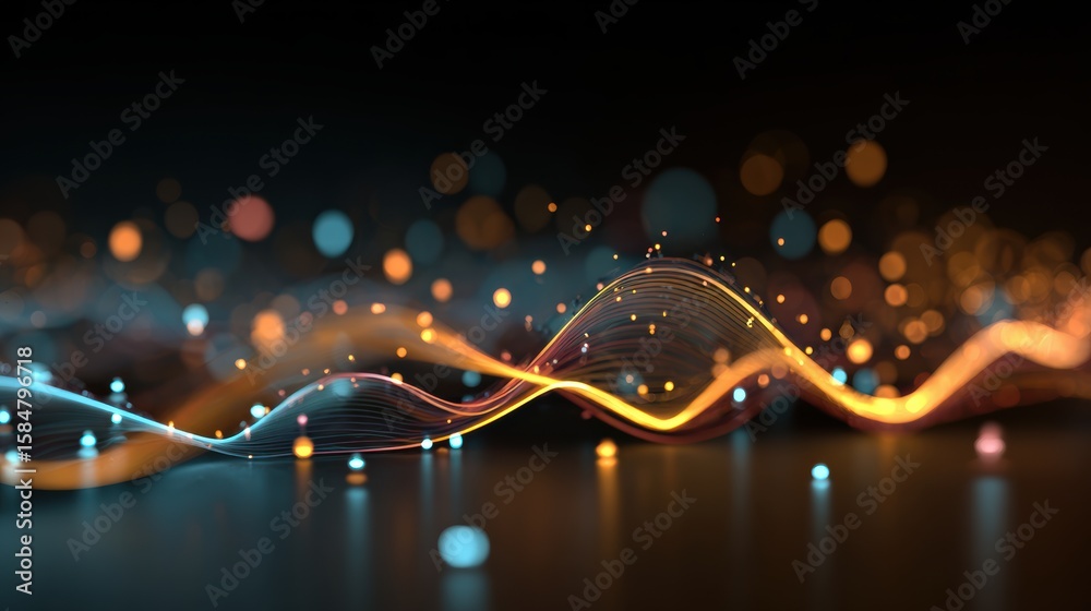 Poster abstract colorful waves and lights creating a vibrant, dynamic background for digital projects and p