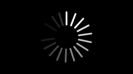 Loading Circle Icon Animation on Black Background. 4K Video Loopable  Preloader - Powered by Adobe