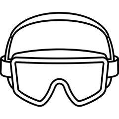 Safety Glasses Outline Vector Illustration