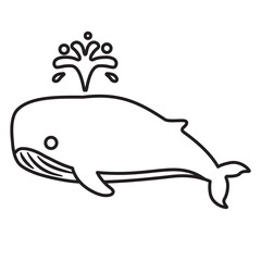 Obraz premium クジラの線画