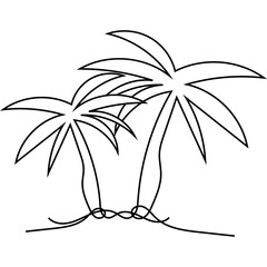 Continuous Line Palm Tree
